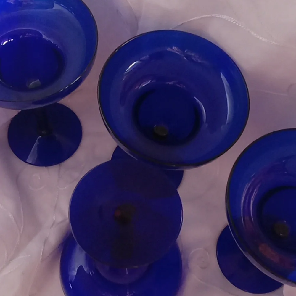 Beautiful Cobalt Blue Margarita Glasses From The 80 'S
